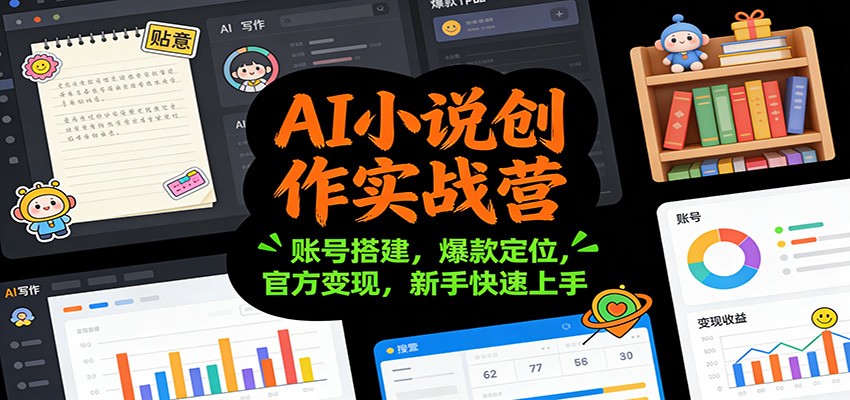 AI小说创作实战营：账号搭建，爆款定位，官方变现，新手快速上手-明楼资源站