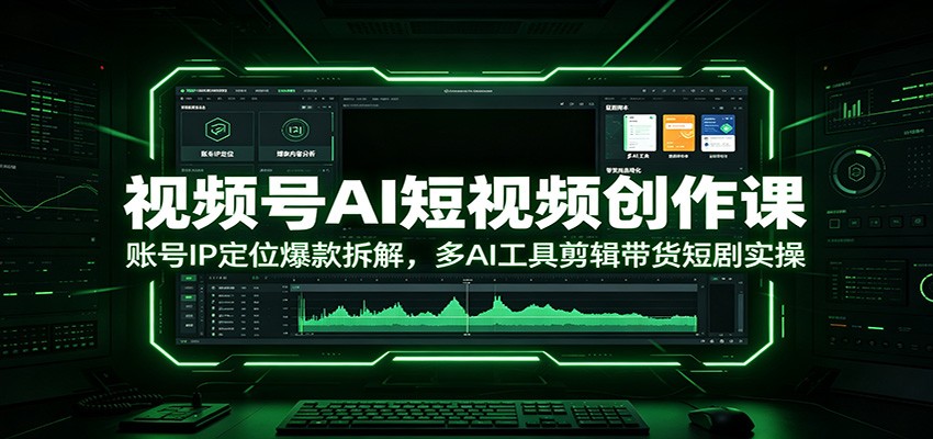 视频号AI短视频创作课：账号IP定位爆款拆解，多AI工具剪辑带货短剧实操-明楼资源站