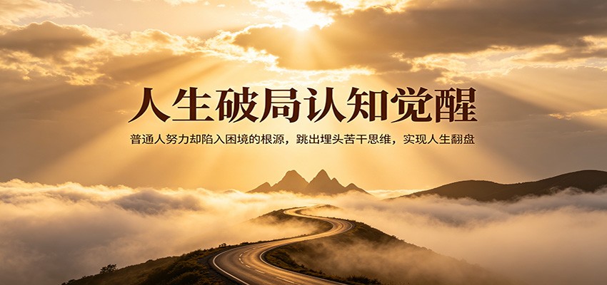 人生破局认知觉醒，普通人努力却陷入困境的根源，跳出埋头苦干思维，实现人生翻盘-明楼资源站