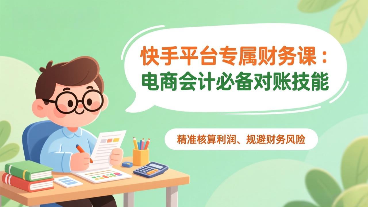 快手平台专属财务课：电商会计必备对账技能，精准核算利润、规避财务风险-明楼资源站
