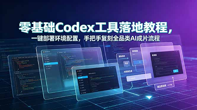 零基础Codex工具落地教程，一键部署环境配置，手把手复刻全品类AI成片流程-明楼资源站