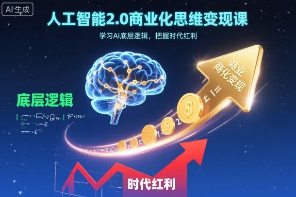 人工智能2.0商业化思维变现课，学习AI底层逻辑，把握时代红利-明楼资源站