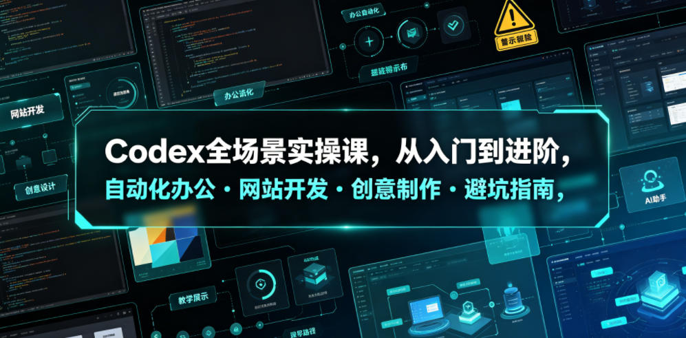 Codex全场景实操课，从入门到进阶，自动化办公・网站开发・创意制作・避坑指南，全流程教学-明楼资源站