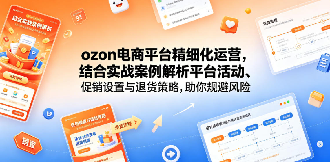 ozon电商平台精细化运营，结合实战案例解析平台活动、促销设置与退货策略，助你规避风险、提升销量-明楼资源站