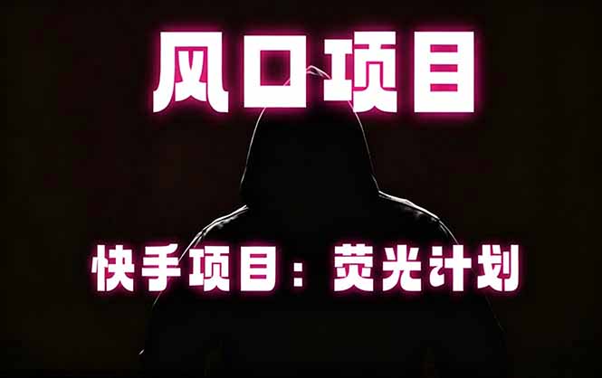 快手风口项目，荧光计划托管，长期稳定，适合批量做-明楼资源站