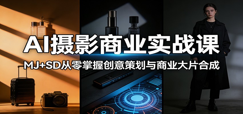 AI摄影商业实战课：MJ+SD从零掌握创意策划与商业大片合成-明楼资源站