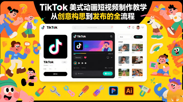 TikTok美式动画短视频制作教学，从创意构思到发布的全流程-明楼资源站