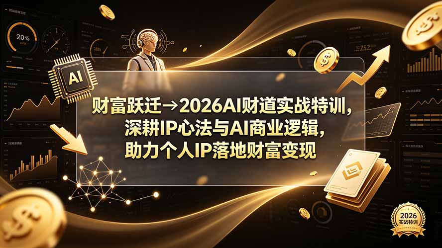 财富跃迁→2026AI财道实战特训，深耕IP心法与AI商业逻辑，助力个人IP落地财富变现-明楼资源站