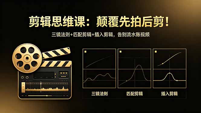 剪辑思维课：颠覆先拍后剪！三镜法则+匹配剪辑+插入剪辑，告别流水账视频-明楼资源站