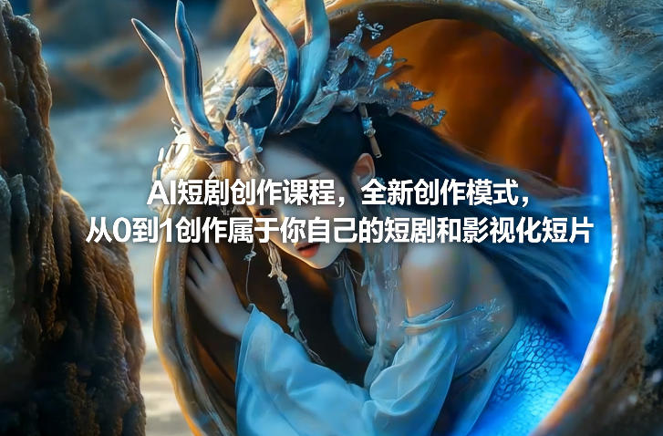 AI短剧创作课程，全新创作模式，从0到1创作属于你自己的短剧和影视化短片-明楼资源站