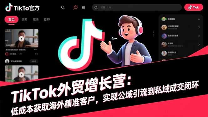 TikTok外贸增长营：低成本获取海外精准客户，实现公域引流到私域成交闭环-明楼资源站