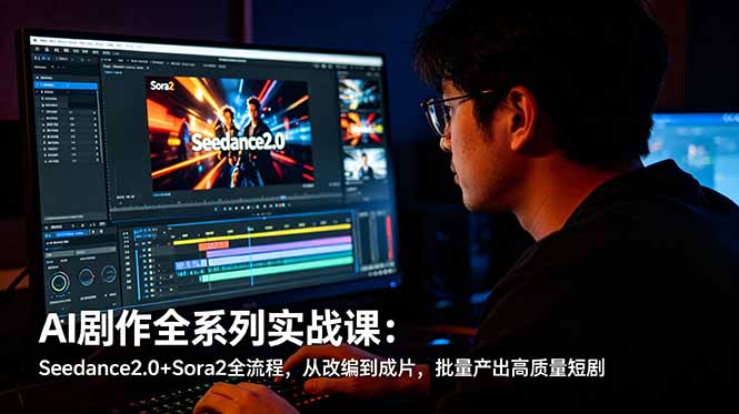 AI剧作全系列实战课：Seedance2.0+Sora2全流程，从改编到成片，批量产出高质量短剧-明楼资源站