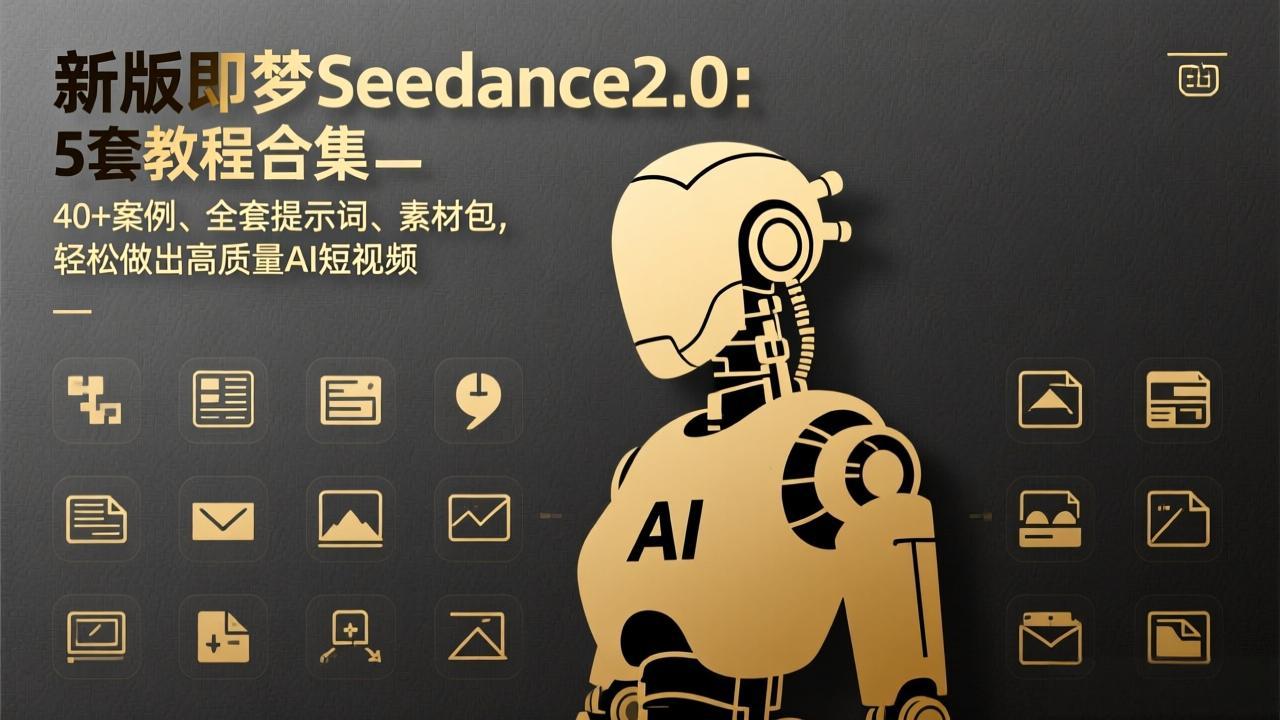 新版即梦Seedance2.0：5套教程合集，40+案例、全套提示词、素材包，轻松做出高质量AI短视频-明楼资源站