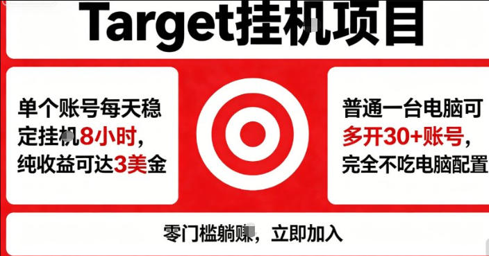 海外平台Target商品浏览曝光，24小时运行无需人工值守，日收益100美刀+电脑可多开【揭秘】-明楼资源站