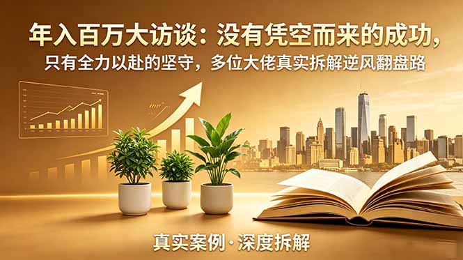 年入百万大访谈-更新：没有凭空而来的成功，只有全力以赴的坚守，多位大佬真实拆解逆风翻盘路-明楼资源站