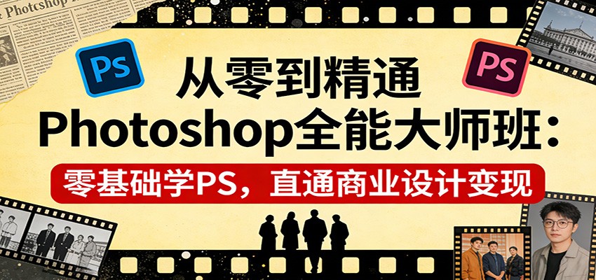 从零到精通Photoshop全能大师班：零基础学PS，直通商业设计变现-明楼资源站