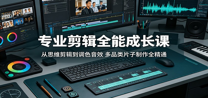 专业剪辑全能成长课：从思维剪辑到调色音效，多品类片子制作全精通-明楼资源站