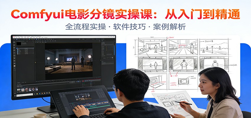 ComfyUI电影分镜实操课：分镜一致性，全流程AI视频制作，零基础也能做专业分镜-明楼资源站