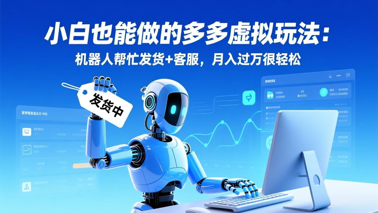 小白也能做的多多虚拟玩法：机器人帮忙发货+客服，月入过万很轻松-明楼资源站