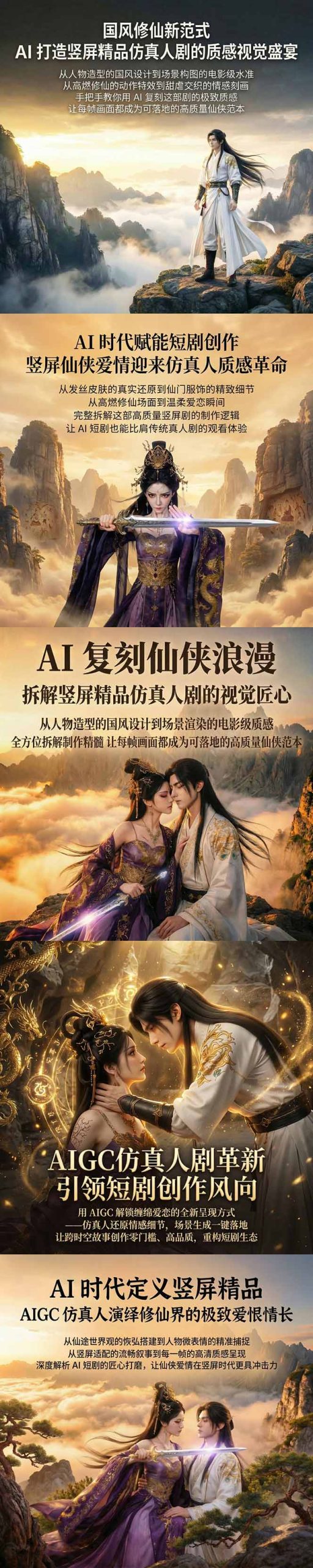 AIGC 仿真人短剧创作革新，解锁仙侠爱恋全新呈现，一键出高质场景，零门槛打造爆款剧集-明楼资源站