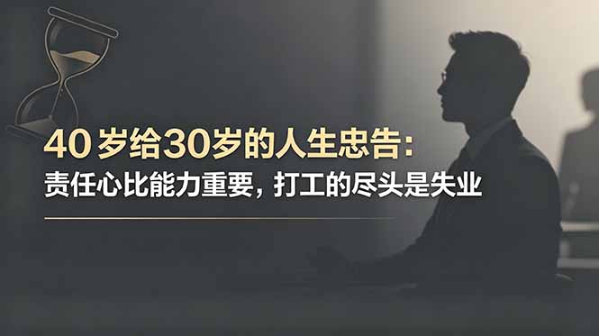 付费文章：40岁给30岁的人生忠告：责任心比能力重要，打工的尽头是失业-明楼资源站