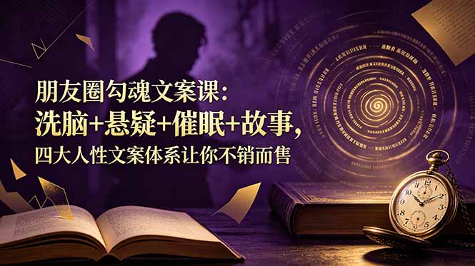 朋友圈勾魂文案课：洗脑+悬疑+催眠+故事，四大人性文案体系让你不销而售-明楼资源站