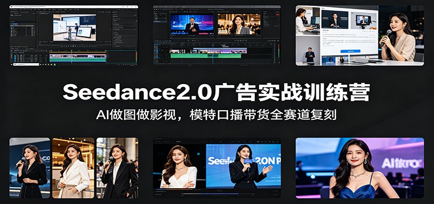 Seedance2.0广告实战训练营：AI做图做影视，模特口播带货全赛道复刻-明楼资源站