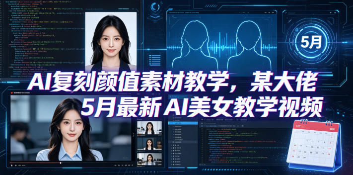AI复刻颜值素材教学，某大佬5月最新AI美女教学视频，内含4月好物复刻教学-明楼资源站
