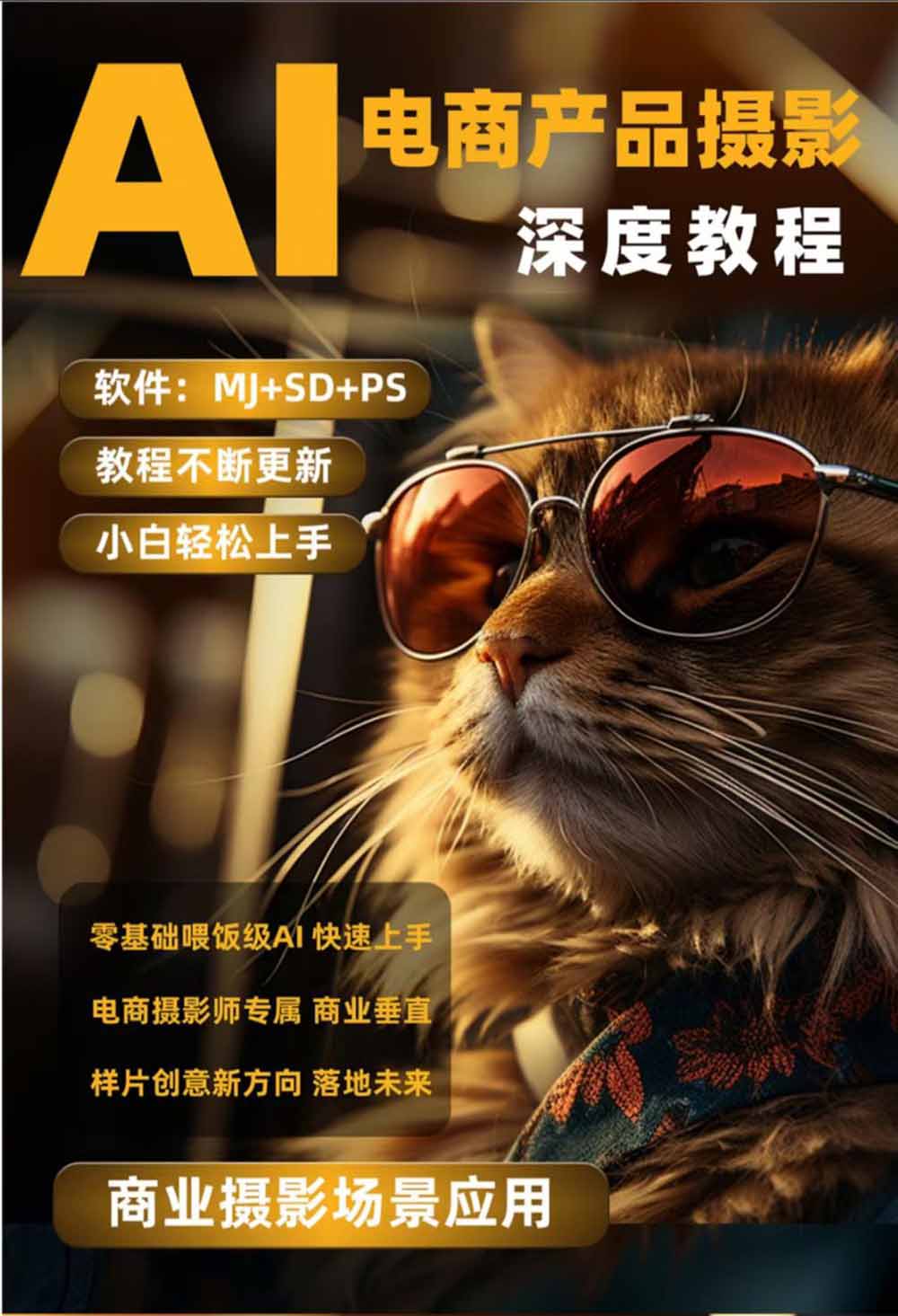 AI电商人像摄影实战课·SD多端部署｜MJ完整教学｜家电护肤家具商品图人像写真全案例-明楼资源站