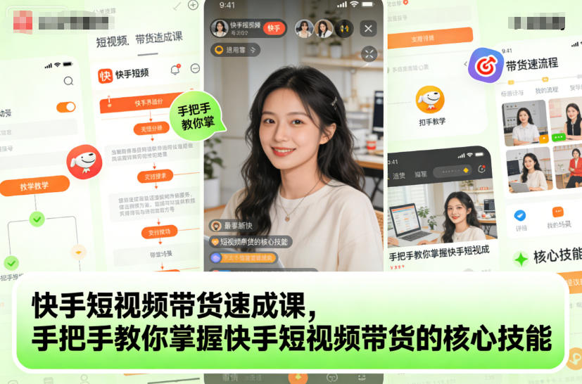 快手短视频带货速成课，手把手教你掌握快手短视频带货的核心技能-明楼资源站