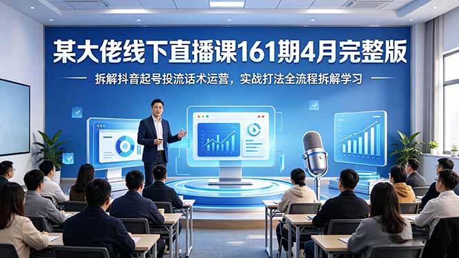 某大佬线下直播课161期4月完整版，拆解抖音起号投流话术运营，实战打法全流程拆解学习-明楼资源站