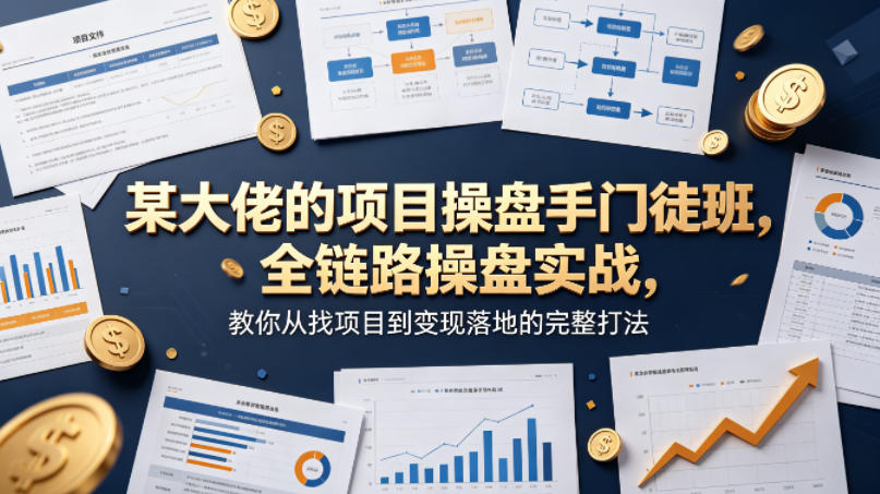 某大佬的项目操盘手门徒班，全链路操盘实战，教你从找项目到变现落地的完整打法-明楼资源站