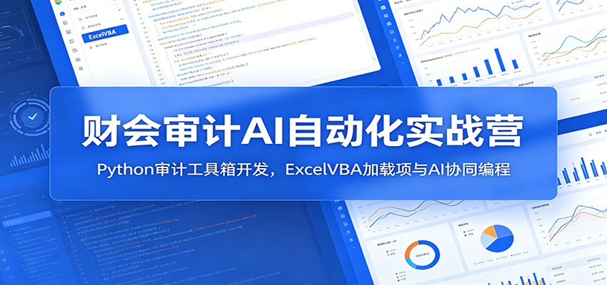 财会审计AI自动化实战营：Python审计工具箱开发，ExcelVBA加载项与AI协同编程-明楼资源站
