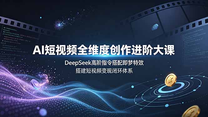 AI短视频全维度创作进阶大课，DeepSeek高阶指令搭配即梦特效，搭建短视频变现闭环体系-明楼资源站