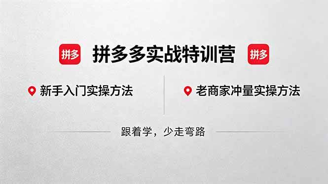 拼多多实战特训营(更新5月3-明楼资源站