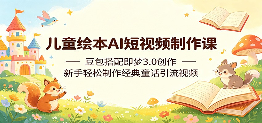 儿童绘本AI短视频制作课：豆包搭配即梦3.0创作，新手轻松制作经典童话引流视频-明楼资源站
