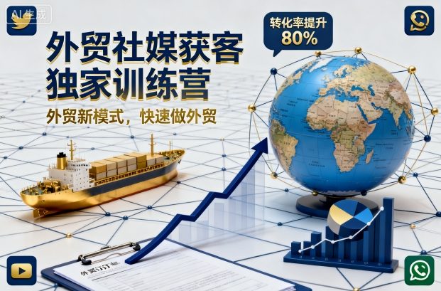 外贸社媒获客独家训练营，外贸新模式，快速做外贸(更新26年4月)-明楼资源站