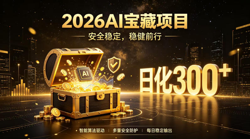 2026AI安全掘金项目，日化稳定300+，无需人为干预操作，当天见收益，操作简单【揭秘】-明楼资源站