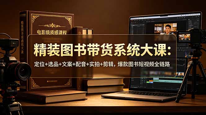 精装图书带货系统大课：定位+选品+文案+配音+实拍+剪辑，爆款图书短视频全链路-明楼资源站