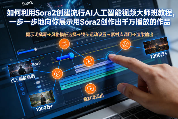 如何利用Sora2创建流行AI人工智能视频大师班，一步一步地向你展示用Sora2创作出千万播放的作品-明楼资源站