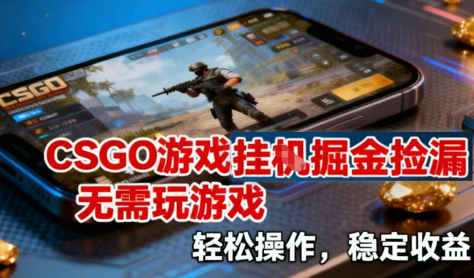 CSGO游戏挂G掘金捡漏，不需要玩游戏，操作简单，收益稳定【揭秘】-明楼资源站