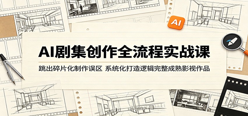 AI剧集创作全流程实战课：跳出碎片化制作误区，系统化打造逻辑完整成熟影视作品-明楼资源站
