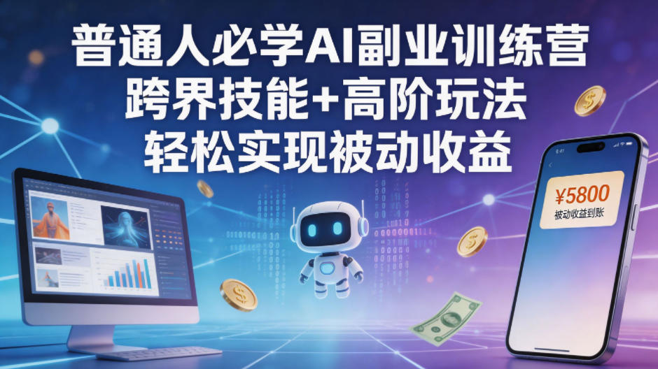普通人必学AI副业训练营跨界技能+高阶玩法轻松实现被动收益-明楼资源站