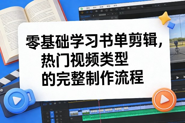 零基础学习书单剪辑，热门视频类型的完整制作流程(更新2026)-明楼资源站
