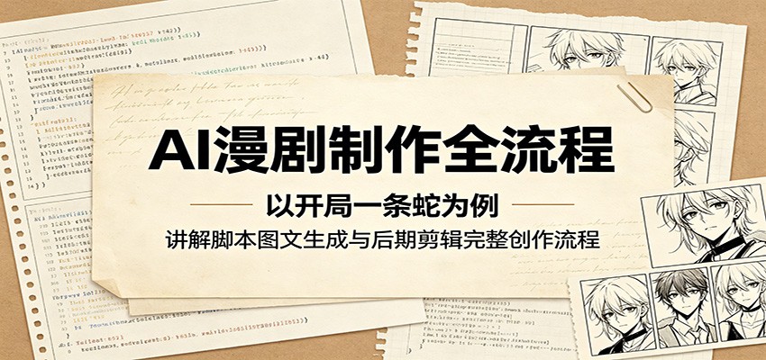 AI漫剧制作全流程：以开局一条蛇为例，讲解脚本图文生成与后期剪辑完整创作流程-明楼资源站