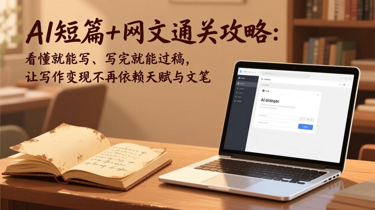 AI短篇+网文通关攻略：看懂就能写、写完就能过稿，让写作变现不再依赖天赋与文笔-明楼资源站