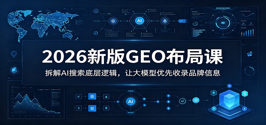 2026新版GEO布局课：拆解AI搜索底层逻辑，让大模型优先收录品牌信息-明楼资源站