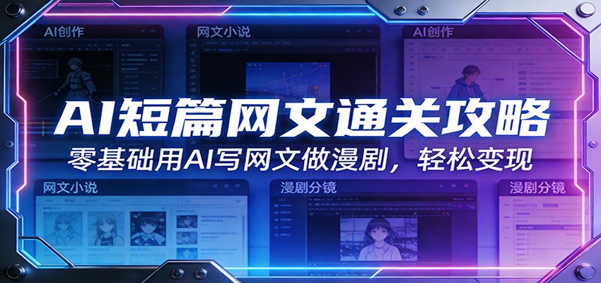 AI短篇网文通关攻略：零基础用AI写网文做漫剧，轻松变现-明楼资源站