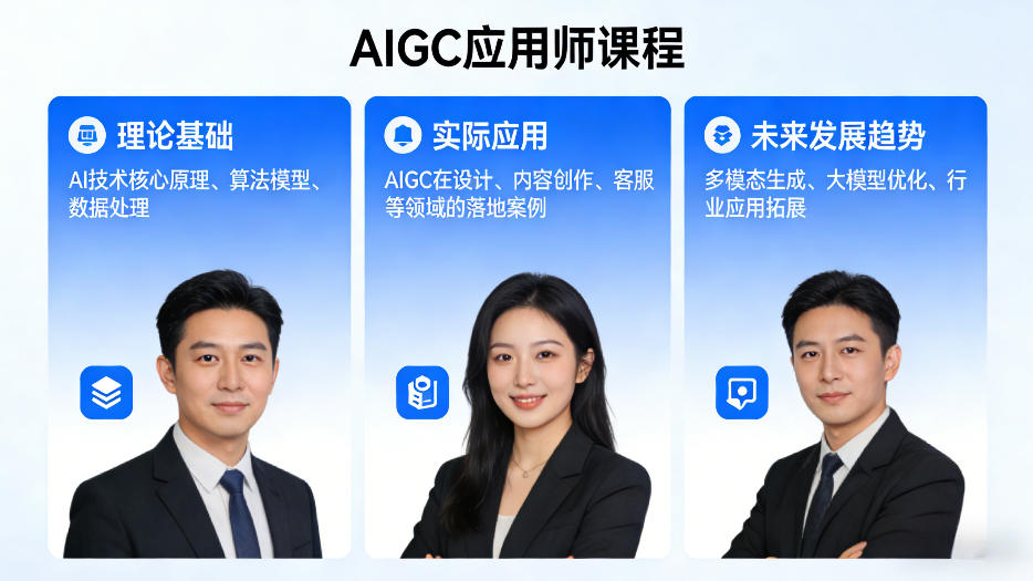 AIGC应用师课程，覆盖了AI技术的理论基础、实际应用、以及未来发展趋势-明楼资源站