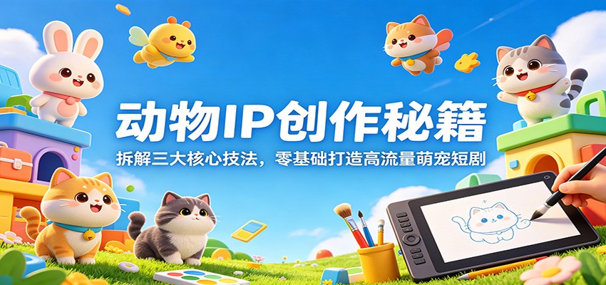 动物IP创作秘籍：拆解三大核心技法，零基础打造高流量萌宠短剧-明楼资源站